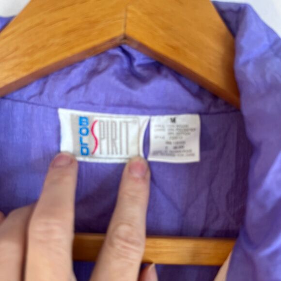 Bolo Spirit VTG 80s Track Nylon Jacket Colorful Full Zip Lightweight Size Medium - Picture 7 of 12